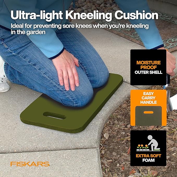 Fiskars Flower Gardening Tool Gift Set with Floral Pruner, Trowel, Cultivator, Garden Gloves, and Ultra-Light Kneeling Cushion for Outdoor Use (5 Piece Kit)-PawvioPets