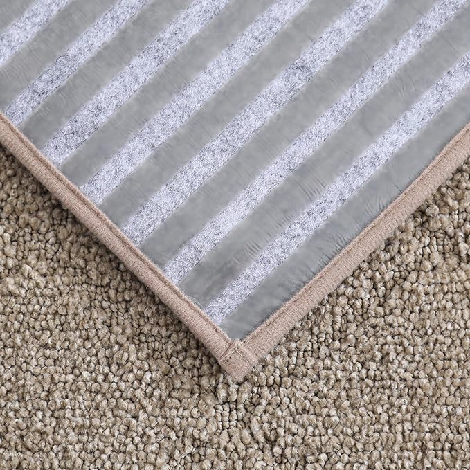 COSY HOMEER Edging Stair Treads Non-Slip Corner Indoor Stair Runners for Wooden Steps,Landing Slip Resistant Stair Rugs for Kids and Dogs, 100% Polyester TPE Backing,Beige,20"X32"-PawvioPets