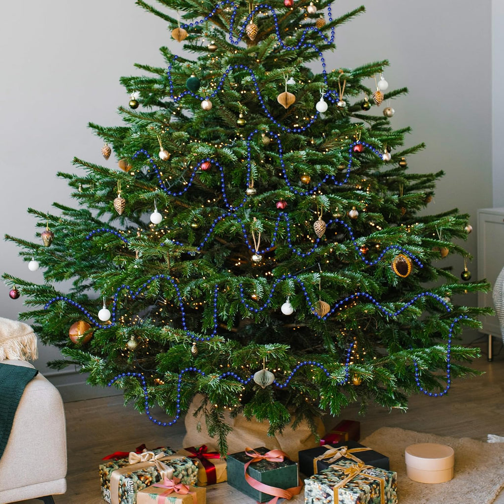 100 FT Christmas Tree Beads, Christmas Tree Garland Decoration, Plastic Hanging Beads Garland Chain Roll for Home Mantle Fireplace Wreath Decor Indoor Outdoor Xmas Tree DIY Supplies