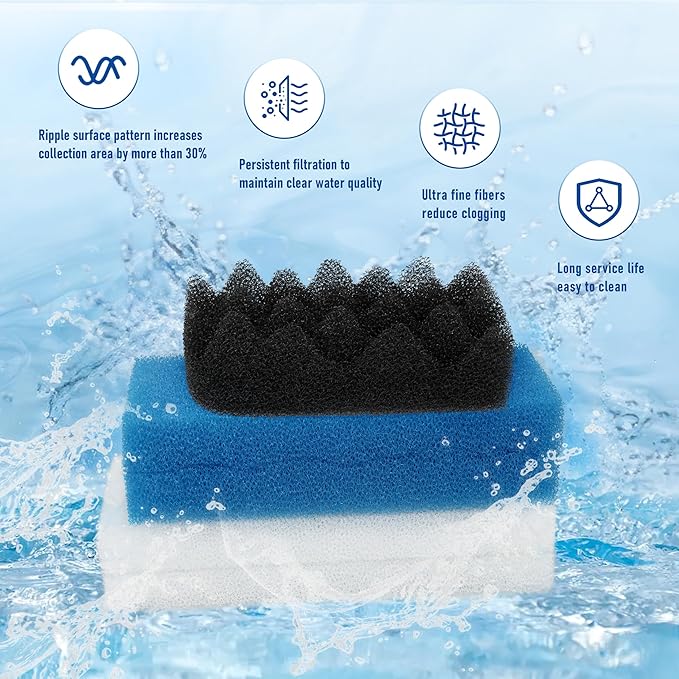 10Pcs Bio Foam Value Pack for Fluval 106/107 Aquarium Filter Media-PawvioPets