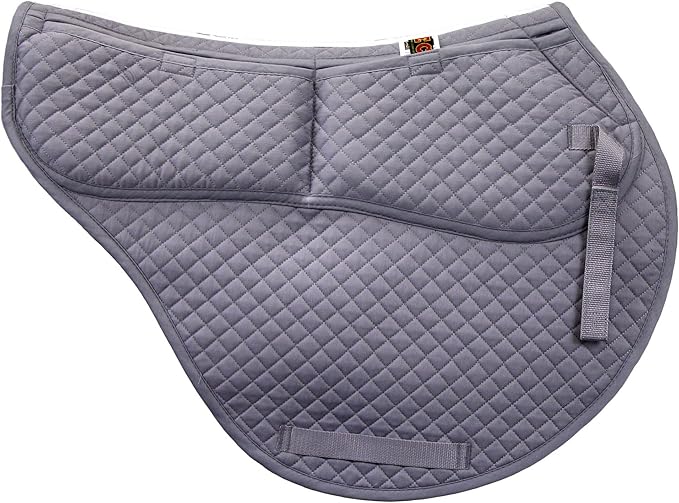 ECP Equine Comfort Products All-Purpose Contoured Correction Saddle Pad with Adjustable Memory Foam Inserts for Custom Support, Non-Slip, Shock Absorbing, 22” Spine, 19.5” Drop-PawvioPets