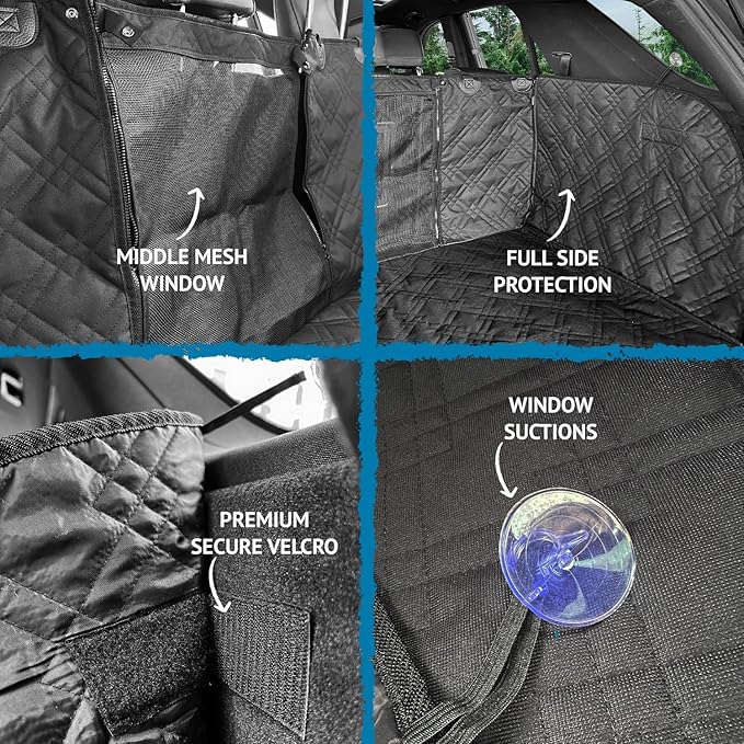 Bulldogology Cargo Liner for SUV - Heavy Duty Pet Trunk Liner Cargo Cover - Waterproof Cargo Cover for Dogs Hair, Muddy Paws - Protector Cargo Mats for Back of SUV (Large, Black)-PawvioPets