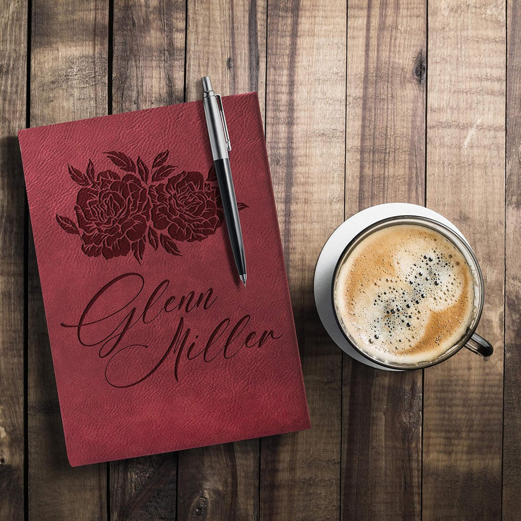 Personal Leather Journal Notebooks | 12 Design, 9 Color - Blue | Journal for Women, Men - Custom Notebook to Write in - Diary for Girls, Women - Personalized Gift Idea for Girl, Boy, Mom and Dad