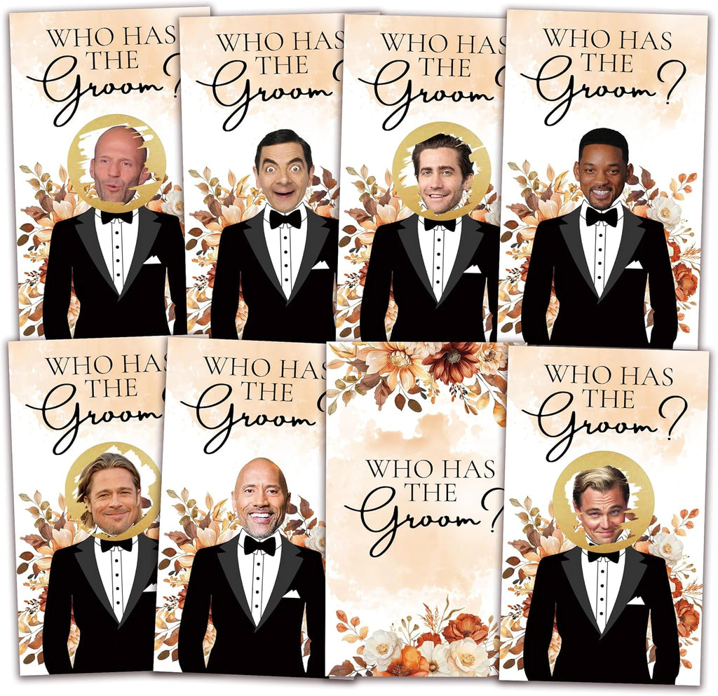 Floral Bridal Shower Games，Who Has The Groom Scratch Off Card, 41Pcs Scratch Card Off Bridal Shower, 3.5"x 2.1" Funny Bachelorette Party Game Favor Decor, Engagement Party Ideas Activities-A03