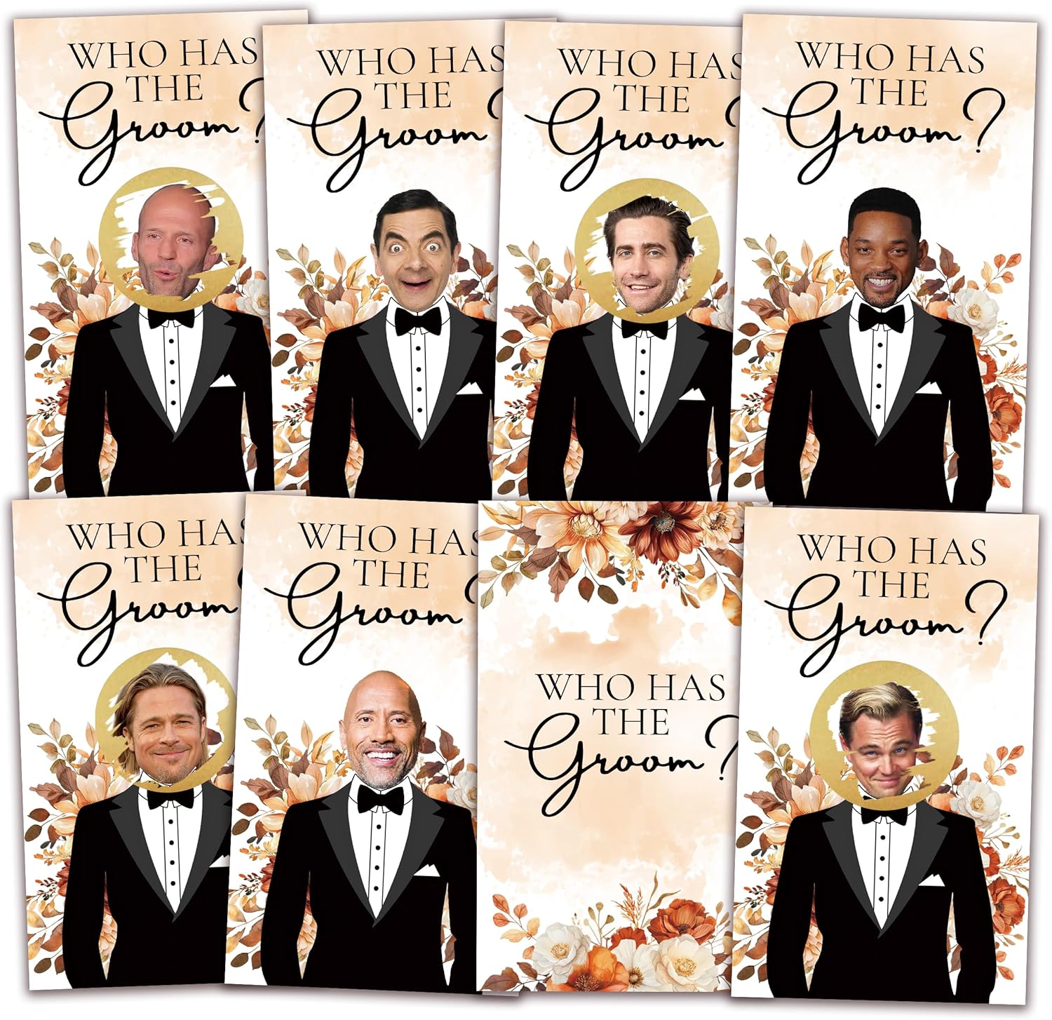 Floral Bridal Shower Games，Who Has The Groom Scratch Off Card, 41Pcs Scratch Card Off Bridal Shower, 3.5"x 2.1" Funny Bachelorette Party Game Favor Decor, Engagement Party Ideas Activities-A03