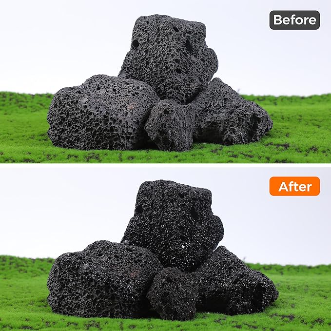 2-6 Inches Large Natural Black Lava Rock 4 PCS Aquarium Rocks for Aquascaping, Aquarium Landscaping, Terrariums, Fish Tank Decoration, Vivariums, Paludarium, Reptile and Amphibian Enclosures-PawvioPets
