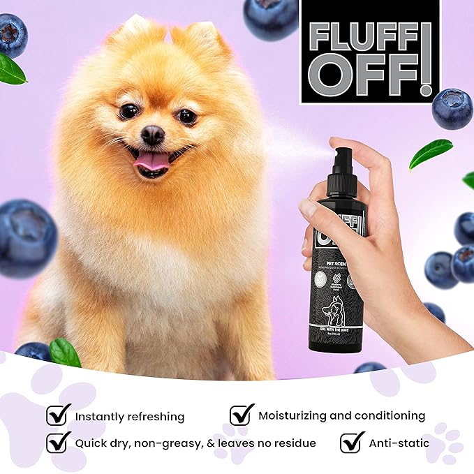 FLUFF OFF Pet Scent (Blueberry Bubblegum) 8 Oz - for Cats and Dogs - Made in USA-PawvioPets
