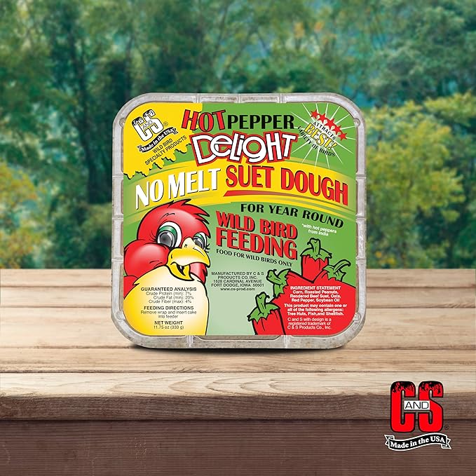 C&S Hot Pepper Delight No Melt Suet Dough 11.75 Ounces, 8 Pack-PawvioPets