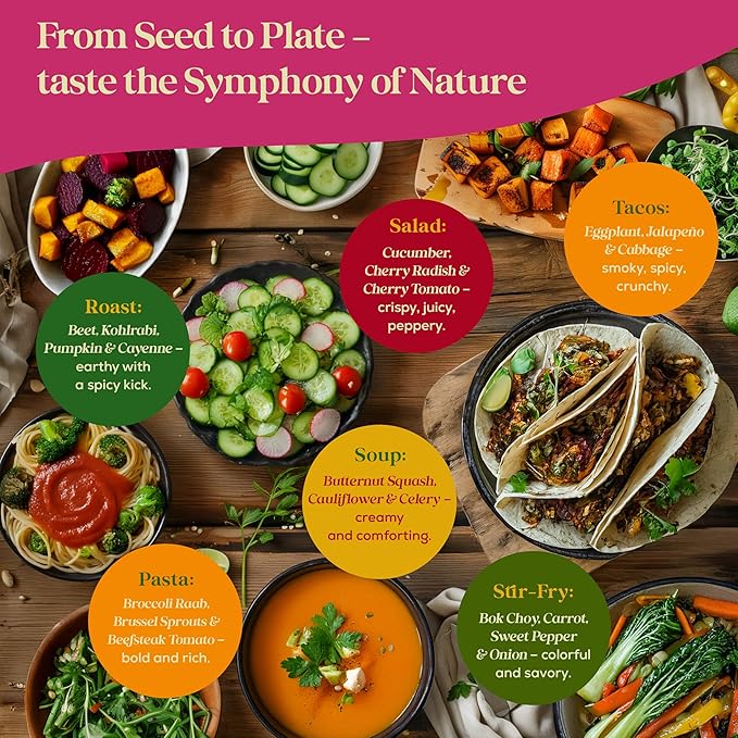 25 Gourmet Garden Vegetable Seeds Variety Pack - 14,965+ Non-GMO Heirloom Vegetables Seeds for Planting Indoor&Outdoor Home Garden Seeds - Gardening Seed Packets for Planting Vegetable Seeds-PawvioPets