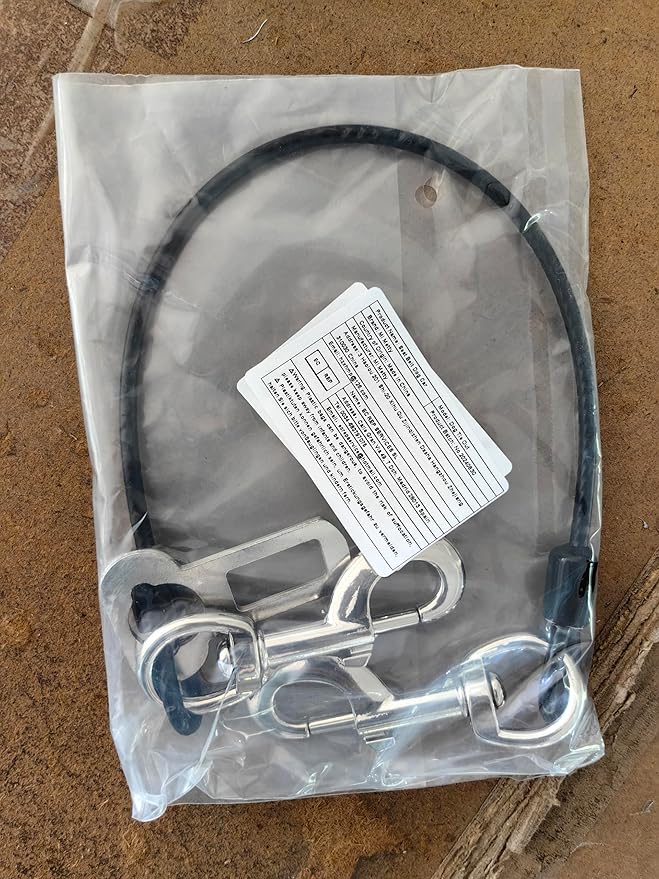 Dog Seat Belt Harness for Car,Dog Seatbelt of Coated Wire Leash Safety Restraint,No Chew Tether Cable Vehicle Dog Accessories,Double Clips & Latch (Black, 32 inch/80 CM)-PawvioPets