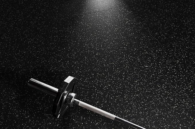 Genaflex Rubber Gym Floor Mat - 8mm Thick - Heavy Duty Commercial Protective Gym Flooring Roll (Black, 4' X 15')-PawvioPets