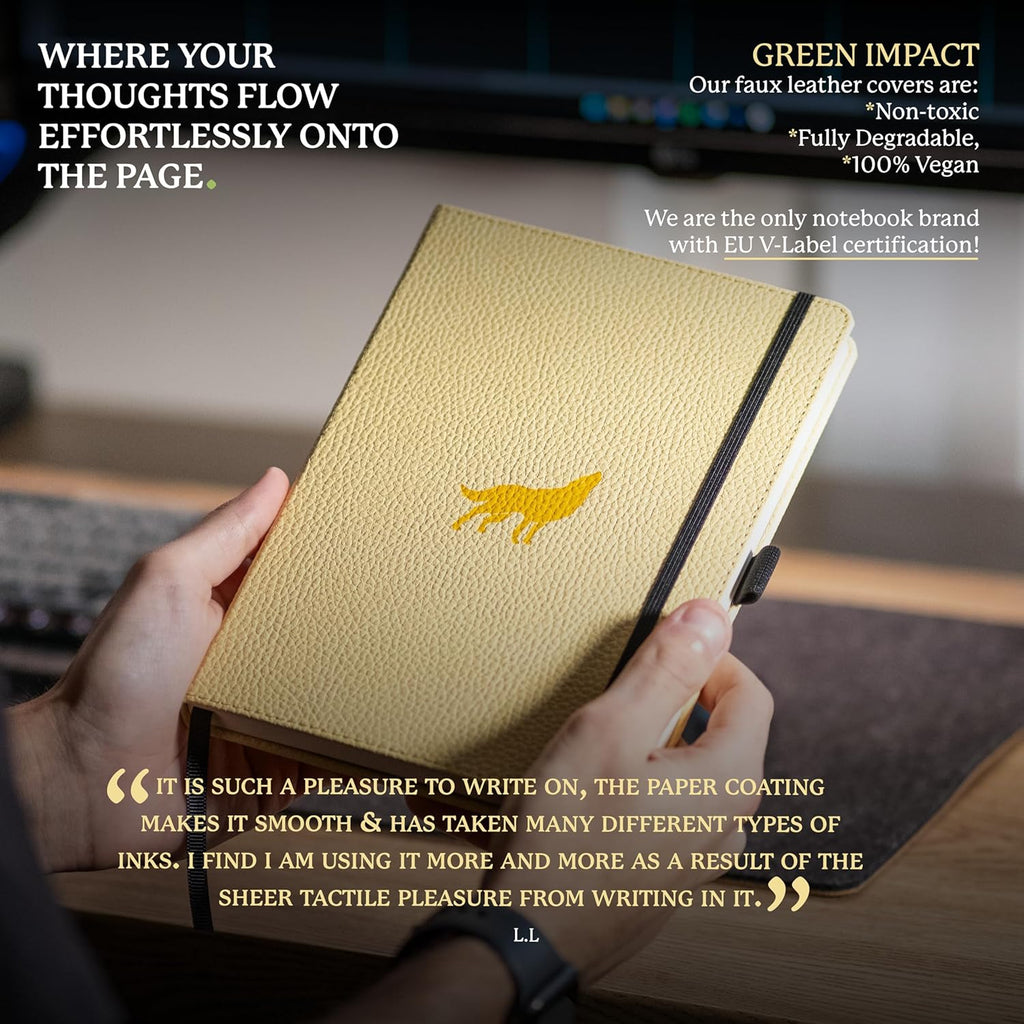 Dingbats* Wildlife Plain Writing Journal Notebook A5 - Vegan Leather Hardcover - Ideal for Work, Travel - Pocket, Elastic Closure, & Bookmark