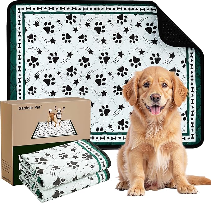 Gardner Pet Washable Dog Pee Pads,18'' x 24'' Non Slip Dog Mats with Great Urine Absorption, Reusable Puppy Pee Pads for Potty Training - 2 Pack-PawvioPets