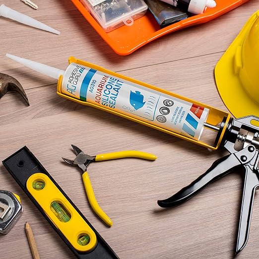 Aquarium Silicone Sealant Clear (2x10.5 floz) 100% Silicone, Waterproof Aquarium Safe, Non-Toxic Fish Tank Glue, Solvent Free, Rapid Curing, Strong Adhesion, Transparent, 2 Pack-PawvioPets