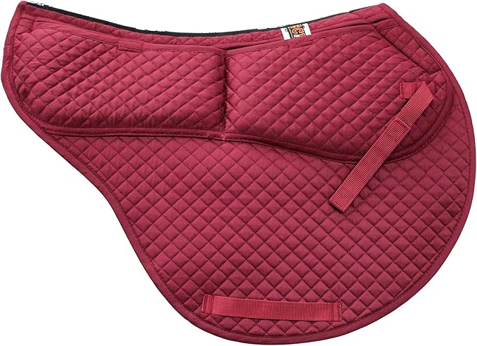 ECP Equine Comfort Products All-Purpose Contoured Correction Saddle Pad with Adjustable Memory Foam Inserts for Custom Support, Non-Slip, Shock Absorbing, 22” Spine, 19.5” Drop-PawvioPets