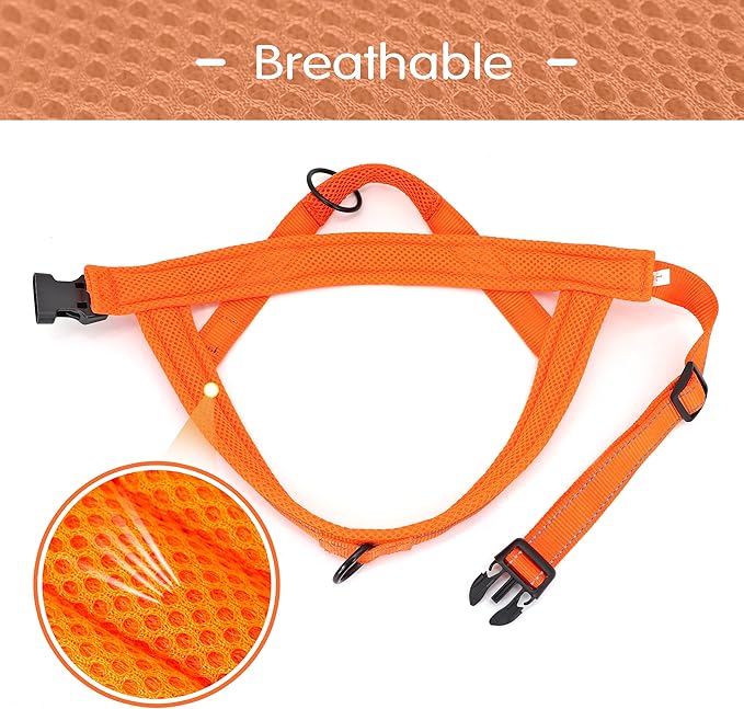 Didog No Pull Dog Harness with Soft Mesh Padded,Reflective & Quick Fit Light Weight Dog Strap Vest Harness,Easy for Walking Training (XS:Chest 15-18", Orange)-PawvioPets