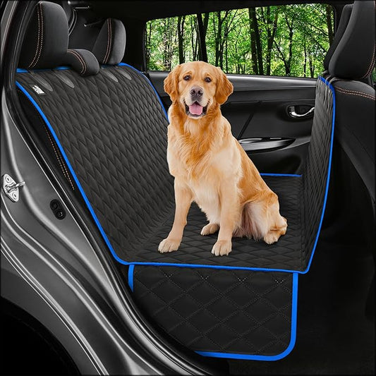 Dog Car Seat Cover for Back Seat, Waterproof Hammock for Car, SUV & Truck, Non-Slip Backseat Cover for Dogs, Heavy-Duty Dog Hammock Style Seat Protector Pets, Easy to Install & Clean-PawvioPets