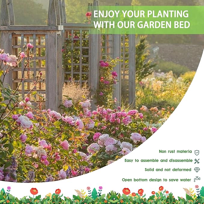 EKX 8x4x2FT Galvanized Raised Garden Bed, Raised Garden Bed Kit-Metal Planter Box Outdoor,Planting for Vegetables, Fruits,Herbs, Flowers-Slive-PawvioPets