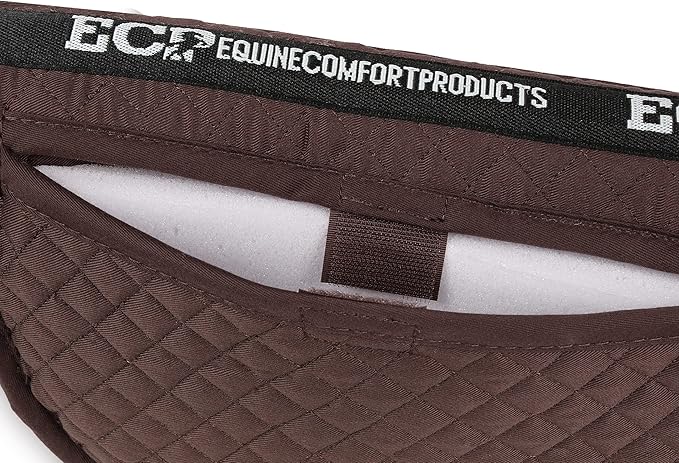 ECP Equine Comfort Products Adjustable Shock Absorbing Memory Foam Half Saddle Pad, Injury Prevention & Pressure Relief, Customizable Fit, Breathable for All Riding Styles-PawvioPets
