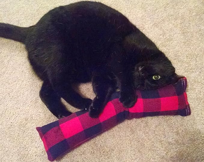15" Catnip Cat Kicker Toys/Kitty Kick Sticks/Cat-Nip Kick Sticks (Red/Black Flannel) (Kickers Filled with 1 oz Premium Canadian Catnip)-PawvioPets