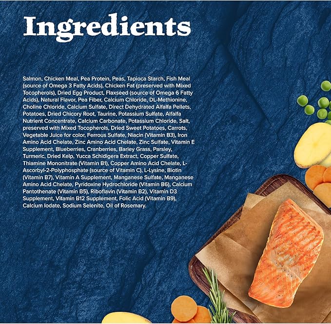 Blue Buffalo Wilderness Natural High Protein, Grain Free Dry Food for Adult Cats, Salmon, 11-lb Bag-PawvioPets