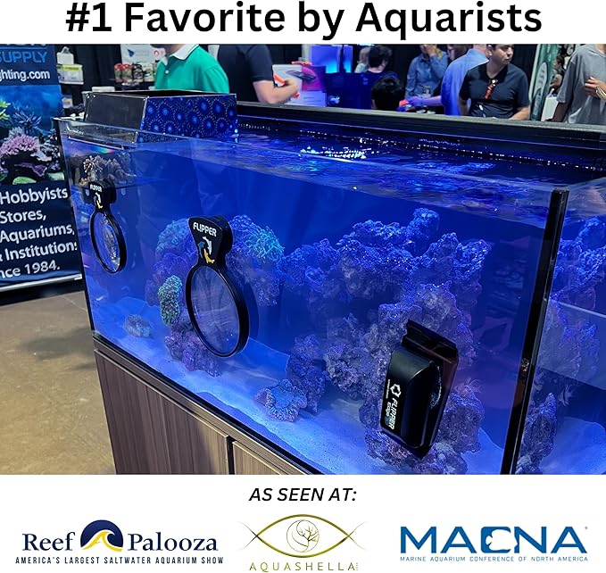 Flipper DeepSee 4" Viewer - Filter Clear Lens and Aquarium Magnetic Magnifier - Fish Tank Magnifying Glass for Coral Reef Aquarium - Magnetic Magnifying Glass Ideal for Photography - Black-PawvioPets