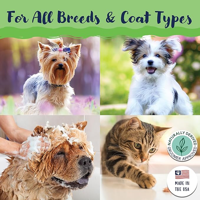 Bobbi Panter Dog Shampoo and Conditioner - Made in USA - All Natural 2-in-1 Formula for Nourish, Detangle & Reduce Shedding - Concentrated 10:1 for Professional Groomers - Pear Scent, 13 Oz-PawvioPets