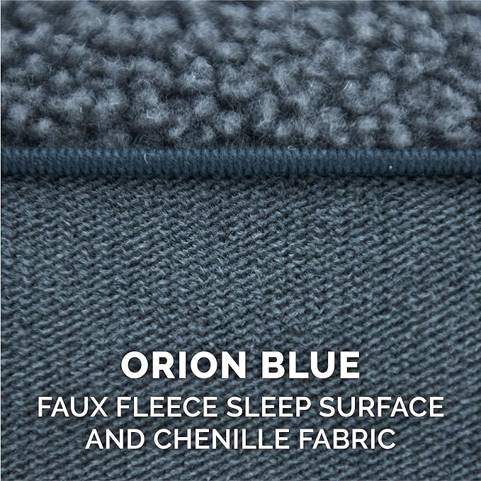 Furhaven Orthopedic Dog Bed for Large Dogs w/ Removable Bolsters & Washable Cover, For Dogs Up to 95 lbs - Sherpa & Chenille Sofa - Orion Blue, Jumbo/XL-PawvioPets