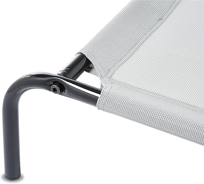 Amazon Basics Cooling Breathable Elevated Dog Bed with Metal Frame for Small Dogs, 36 x 22 x 7.5 Inch, Grey-PawvioPets