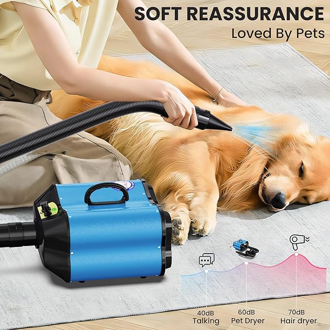 Flying Pig Double Motor High Performance Dog Pet Grooming Dryer (Teal Blue)-PawvioPets