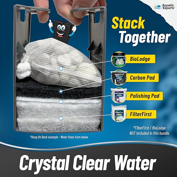 Aquarium Carbon Pad - Cut to Fit Carbon Infused Filter Pad Media for Crystal Clear Fish Tank and Ponds (10.5 Inch Width, Aquarium Bundle)-PawvioPets