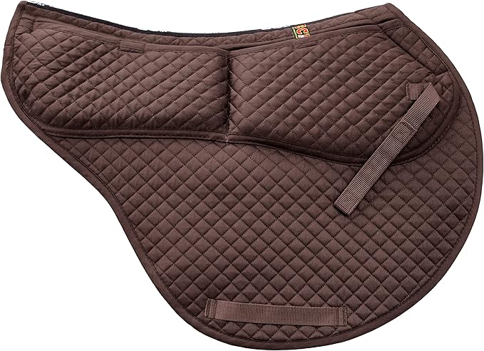 ECP Equine Comfort Products All-Purpose Contoured Correction Saddle Pad with Adjustable Memory Foam Inserts for Custom Support, Non-Slip, Shock Absorbing, 22” Spine, 19.5” Drop-PawvioPets