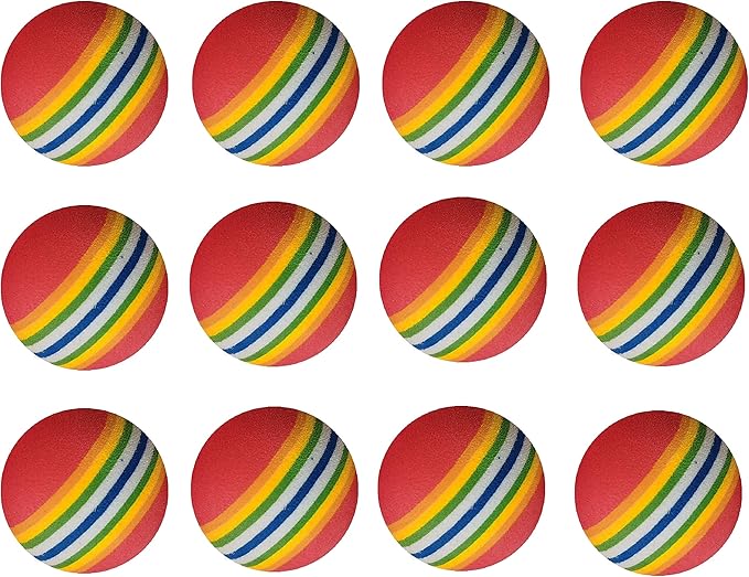 Colorful Soft Foam Rainbow Play Balls for Pet Dog and Cat Toys (12)-PawvioPets