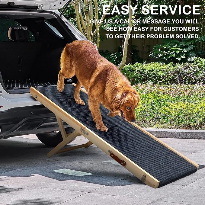 Foldable Dog Ramp for Bed, 4 Adjustable Portable Pet Ramps, 40" Long Pet Ramp for Small Dogs, for High Beds, Dog Step for Large Dogs Stairs for Car, Couch-PawvioPets