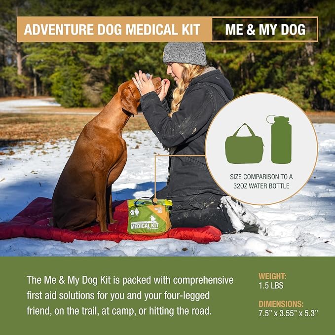 Adventure Medical Kits Me & My Dog Medical Kit - Human & Canine First Aid Essentials - Includes Cold Pack, SOL Emergency Blanket, Splinter Picker & More-PawvioPets