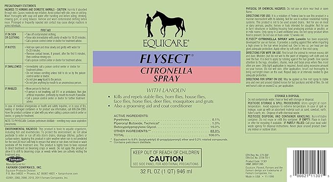 Farnam Equicare Flysect Citronella Spray, 32 fl. oz.-PawvioPets