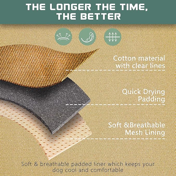 BUMBIN Dog Harness, Tactical XS, Brown, No Pull, Adjustable, Reflective, Soft Cotton, for Small Dogs Training, Fit Smart-PawvioPets