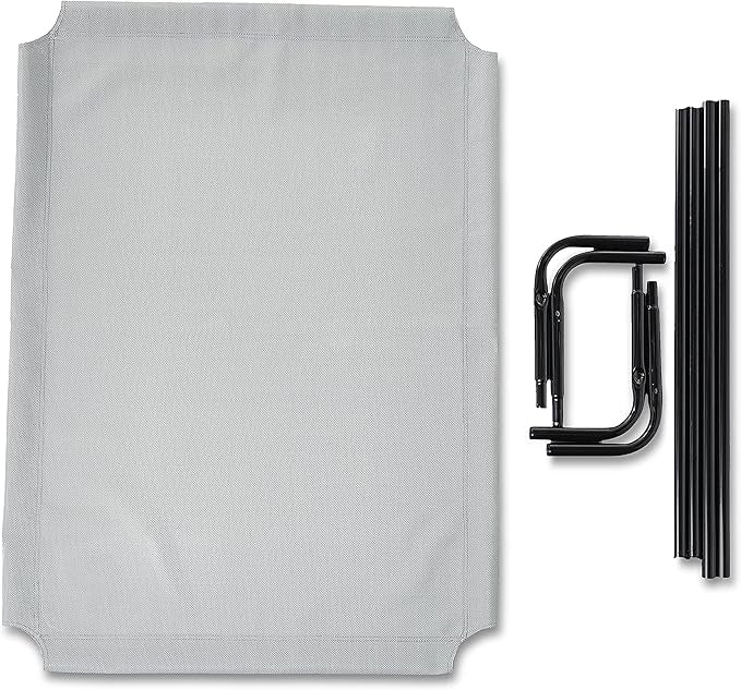 Amazon Basics Cooling Breathable Elevated Dog Bed with Metal Frame for Large Dogs, 51 x 31 x 8 Inch, Grey-PawvioPets