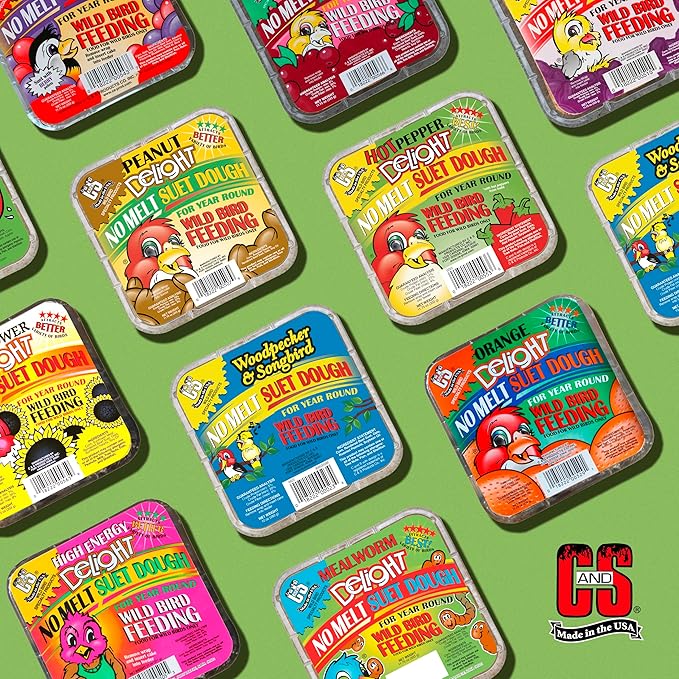 C&S Hot Pepper Delight No Melt Suet Dough 11.75 Ounces, 8 Pack-PawvioPets