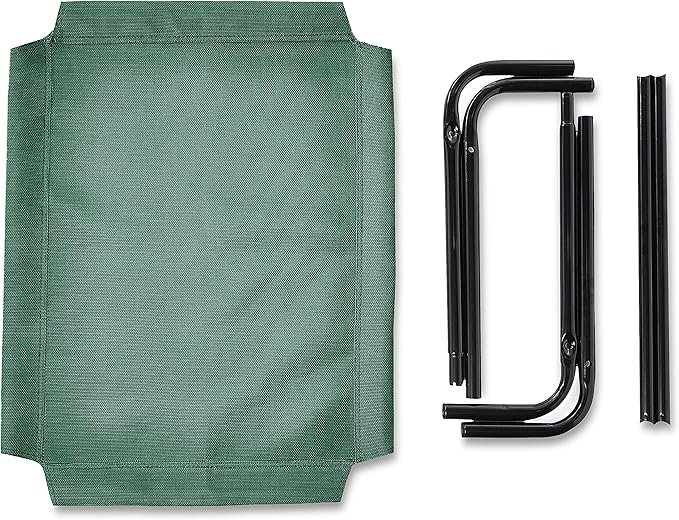 Amazon Basics Cooling Breathable Elevated Dog Bed with Metal Frame for Small Dogs, 36 x 22 x 7.5 Inch, Green-PawvioPets