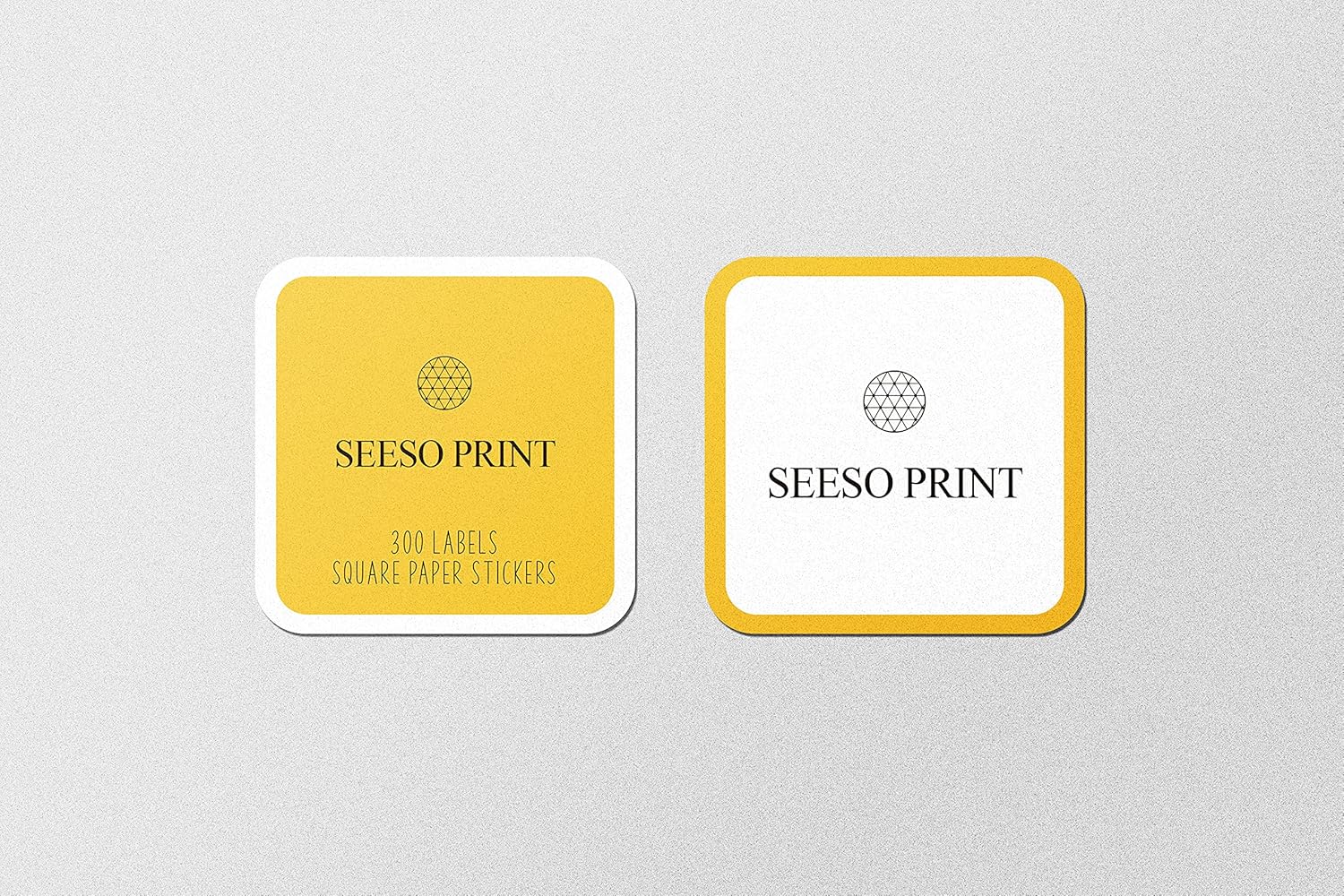 300 pcs Premium Custom Stickers Uncoated Paper 2 inch Square - Personalized Stickers for Businesses with Logo and Name