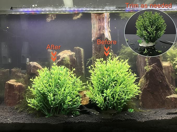 BEGONDIS Aquarium Decorations Fish Tank Artificial Green Water Plants Made of Soft Plastic-PawvioPets